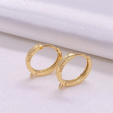 925 Sterling Silver DIY Earring Findings Smooth Hoop Earring Clasps Simple Polished Round Jewelry Making Components For Women