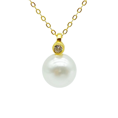 Collar con Colgante de Perla Artificial de Plata de Ley S925 con Diamantes de Imitación Joyería Minimalista Elegante para Mujer