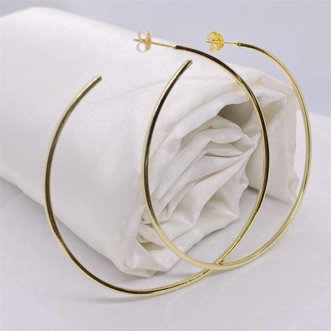 925 Sterling Silver Large Hoop Earrings For Women Minimalist Geometric Oversized Round Circle High Polish Earrings Fashion Jewelry