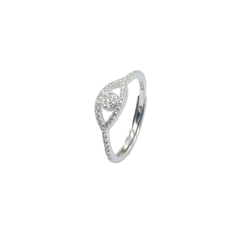 Anello Aperto Malocchio in Argento Sterling S925 per Donna Regolabile Gioielli di Moda Micro Intarsiato Zirconia Anello