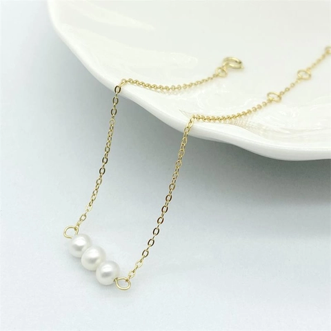 Pulsera de Plata de Ley 925 con Perla de Agua Dulce para Mujer Chapado en Oro Minimalista Estilo Coreano Elegante Joyería