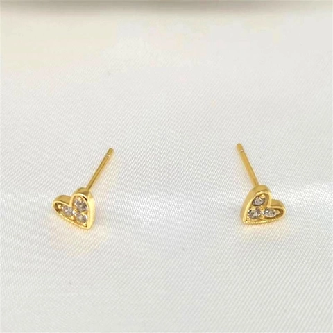 S925 Sterling Zilver Mini Hart Oorknopjes Verguld Zirconia Liefde Hart Studs Eenvoudige Mode Vrouwen Studenten Sieraden Cadeau