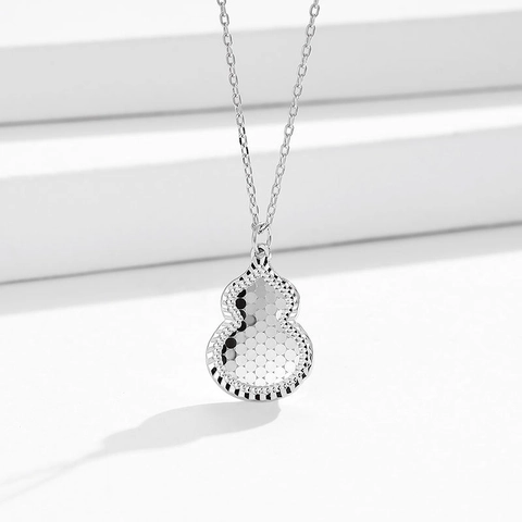 Collar Con Colgante de Calabaza de Plata de Ley 925 para Mujer Diseño de Panal Brillante Joyería de Regalo Cadena de Clavícula