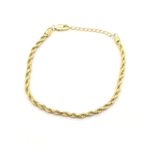 S925 Sterling Silver Rope Chain Bracelet For Men Women Hip Hop Twisted Chain Gold Platinum Plated Fashion Jewelry Gift