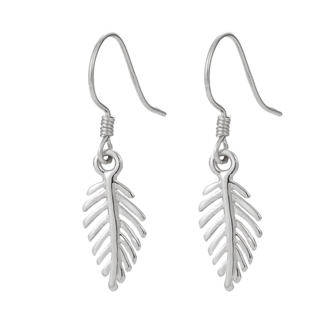 Pendientes de Gancho de Plata de Ley 925 con Forma de Hoja para Mujer Minimalista Coreano Delicados Pendientes Colgantes de Pluma Joyas Regalo
