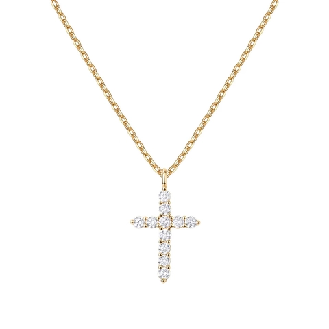 925 Sterlingsilber Kreuz Anhänger Halskette Für Damen Minimalistisch Strass Verstellbare O-Kette Mode Schmuck Geschenk