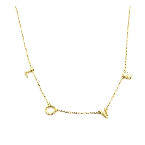 Collar con Colgante de Letra LOVE de Plata de Ley 925 para Mujer Cadena de Clavícula Elegante Simple Oro Plata Oro Rosa
