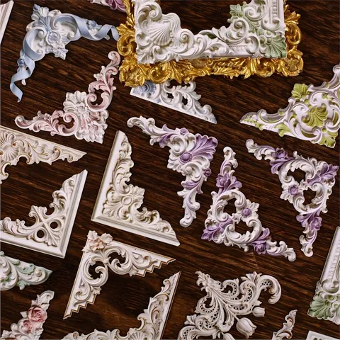 Adesivi in Carta Decorativa in Stile Barocco Europeo Serie Retro Relief per Journaling Scrapbooking Fai Da Te Artigianato Adesivo a Rilievo Floreale Multicolore
