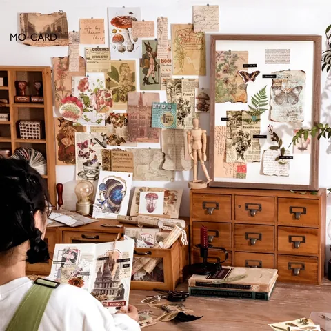 Vintage Scrapbooking Material Pack DIY Botanical Butterfly Stickers Decorative Background Paper Tags Bookmarks Stationery Set