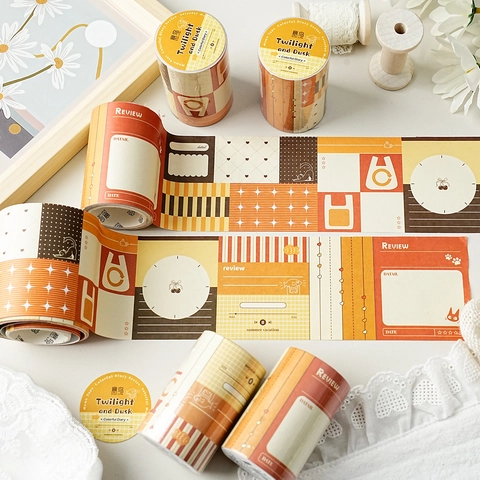 Colorful Diary Series Cinta Washi Papel Kraft Pegatina Memo Escribible Para Scrapbooking Cuenta de Mano Journaling Cinta Decorativa
