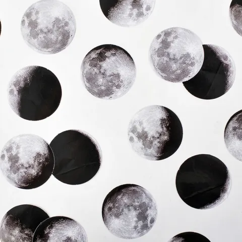 Autocollants Décoratifs Réalistes Phases De Lune Boîte Vintage Cycle Lunaire Autocollants Scrapbooking Pour Journal DIY Album Planificateur Décoration Art