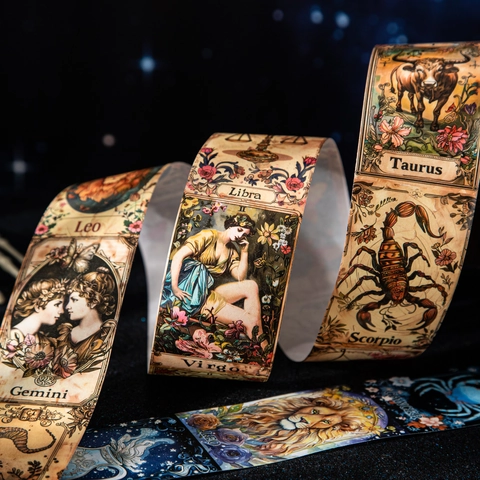 Cinta Washi de Constelación Astrológica Vintage Cinta de Enmascarar Decorativa Para Embellecimiento de Diario de Bricolaje