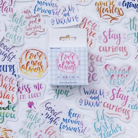 Βίντατζ Αυτοκόλλητα σε Κουτί για Journaling Scrapbooking DIY Διακόσμηση Άλμπουμ Φωτογραφιών Καλλιτεχνικά Αγγλικά Αποφθέγματα Αισθητικές Ετικέτες