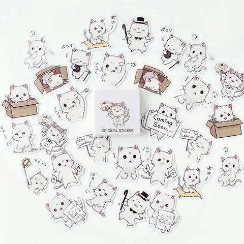 Süße Cartoon Katze Aufkleber Papier Dekorative Scrapbook Journal DIY Schreibwaren Japanischen Stil Süßes Kätzchen