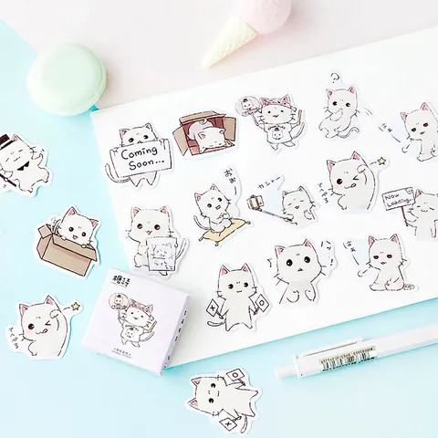 Süße Cartoon Katze Aufkleber Papier Dekorative Scrapbook Journal DIY Schreibwaren Japanischen Stil Süßes Kätzchen