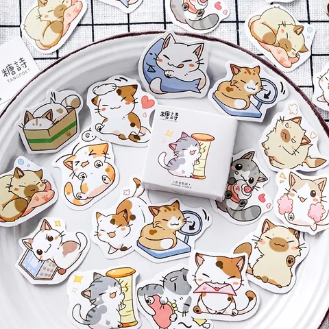 Be My Cat Adesivi Gattino Cartone Animato Scatola Kawaii Animale Decorazione per Fai da Te Album Ritagli Diario Cancelleria