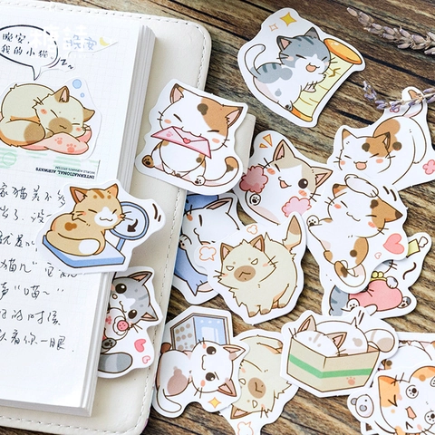 Be My Cat Adesivi Gattino Cartone Animato Scatola Kawaii Animale Decorazione per Fai da Te Album Ritagli Diario Cancelleria