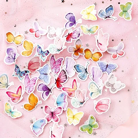 Set di Adesivi a Farfalla ad Acquerello Adesivi Decorativi Vintage a Forma di Farfalla per Scrapbooking Fai da Te Arte