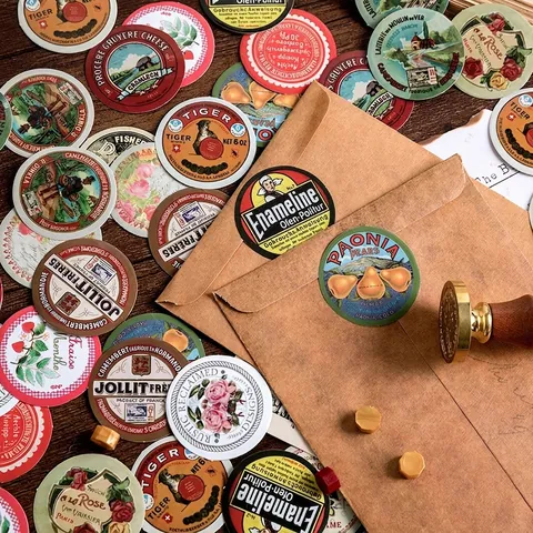 Autocollants en Papier Washi Vintage En Boîte Étiquettes Botaniques Rétro Pour Scrapbooking Journaling DIY Papeterie Décor