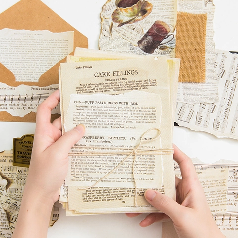 Papel de Material de Libro Antiguo Vintage Manuscrito Retro Partitura Papel Decorativo para Scrapbooking DIY Journaling