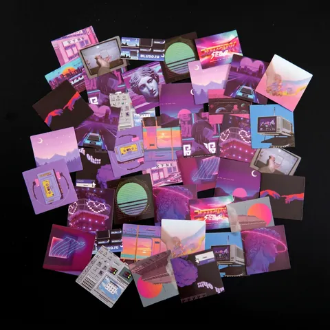 Adesivi Estetici Vaporwave Boxed Retro Tech Scultura Classica Etichette Decorative Per Diario Scrapbooking Fai-da-te Carta