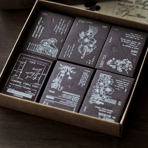Vintage Wooden Rubber Stamps With Memo Pad Retro Floral Postmark Decorative Stamps For DIY Scrapbooking Journaling Craft