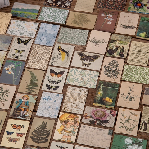 Vintage Retro Scrapbooking Material Notizblöcke Kit Botanisch Floral Miniatur Ephemera Karte Doppelseitig Journal Basteln Karton Papier Kit