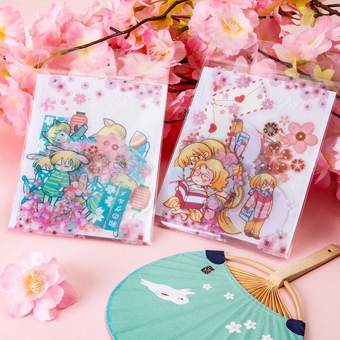 Kawaii Sakura Girl PET Αυτοκόλλητα Ιαπωνικό Anime Shiba Inu DIY Διακοσμητικά Αυτοκόλλητα Πακέτο Για Scrapbooking Είδη Γραφείου