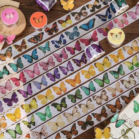 Vintage Butterfly Washi Tape Botanical Aesthetic Journaling Supplies For Scrapbooking DIY Arts Crafts Retro Nature Theme