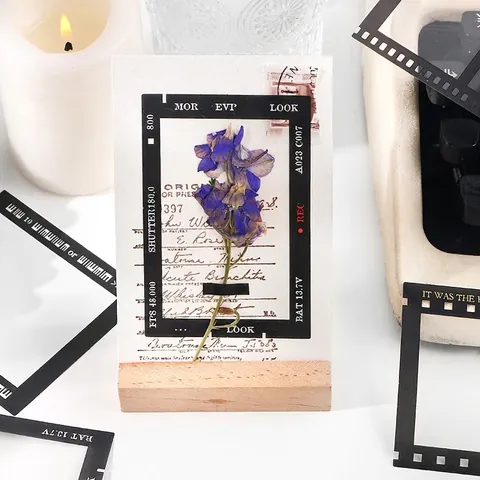 Adesivi Decorativi Vintage Cornice del Film in PET Serie Confine Temporale Materiale per Scrapbooking Fai Da Te