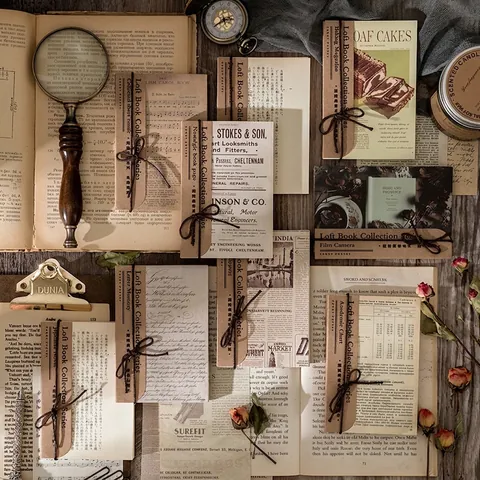 Vintage Scrapbooking Material Papier Loft Buch Sammlung Retro Briefe Noten Alt Bedruckt Journaling Zubehör Basteln Dekor