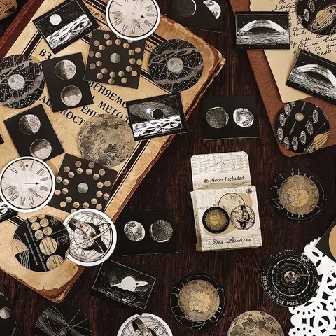 Vintage Scrapbooking Dekorative Aufkleber Retro Pflanzen Schmetterling Astronomie Pilz DIY Material Aufkleber Für Tagebuch Planer Kunsthandwerk