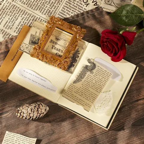 Vintage Scrapbooking Material Kunstdruckpapier Decoupage Journaling Zubehör Retro Zeitung Notenblatt Blume Dekoratives Bastelpapier Für DIY Junk Journal Planer