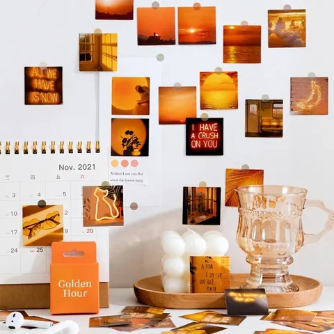 Adesivi Decorativi in Carta Scenery Twilight Hour Adesivi Vintage Tema Tramonto per Diario Scrapbooking DIY Cancelleria