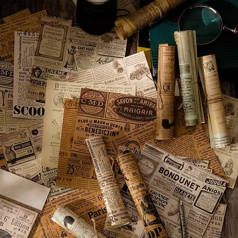 Papel de Material de Fondo de Scrapbooking Estético Vintage para Diarios DIY Artes y Manualidades Papel Decorativo sin Madera Suministros Ephemera