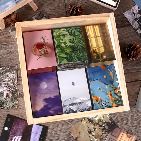 Libro di Adesivi in Carta Washi Vintage Paesaggio Naturale Floreale Estetico Materiale per Collage Scrapbooking Fai da Te Cancelleria