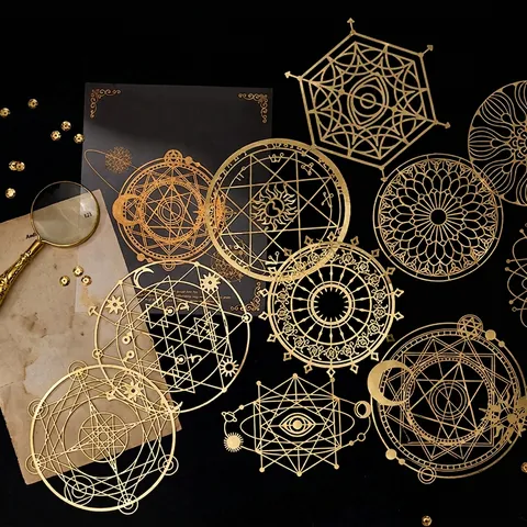 Retro Gold Foil Hollow Lace Decorative Paper For DIY Scrapbooking Romantic Story Butterfly Star Journaling Craft Material