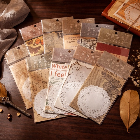 Vintage Dual Material Vellumpapier Leichtpapier Scrapbooking Papier Zeitspuren Serie Retro Botanisches DIY Journal Papier