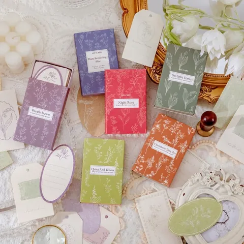 Vintage Botanisch Material Papier Set Retro Floral Scrapbooking Dekorative Tags Für DIY Journaling Journal Bastelbedarf