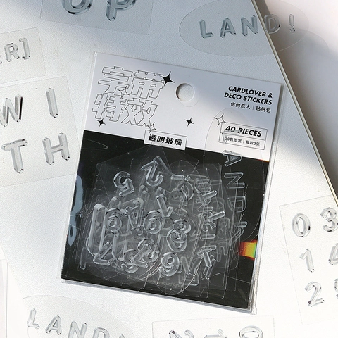 Autocollants de Lettres Iridescents Matériel de Scrapbooking DIY Effet de Texte 3D Stickers Décoratifs Pour Journal Carnet