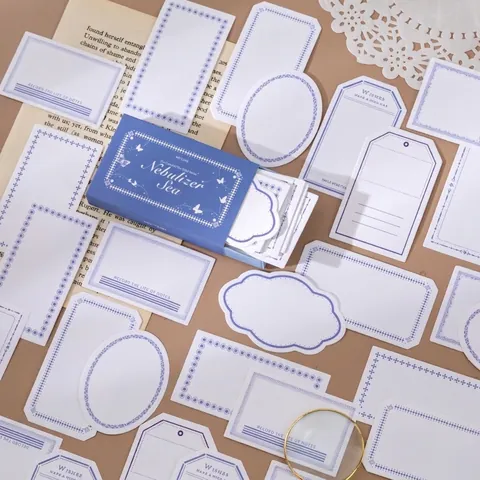 Notas Adhesivas de Papel Estilo Caja de Cerillas Vintage Impresión Tipográfica Floral Botánico Journaling Scrapbooking DIY Decoración Etiquetas