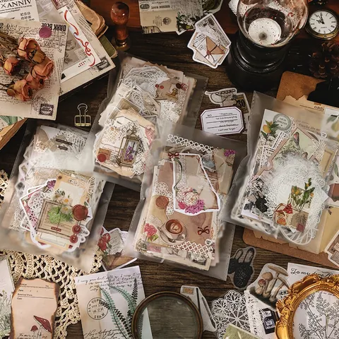 Vintage Scrapbooking Material Sammlung Washi Aufkleber Hintergrundpapier Für Journaling Tagebuch DIY Kunst Handwerk Zubehör