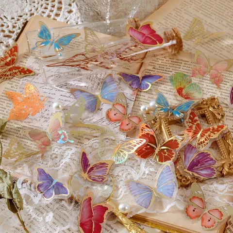 Vintage Southland Realm Serie Heißprägung PET Aufkleber Schmetterling Fee Scrapbooking DIY Dekorative Tagebuch Abziehbilder