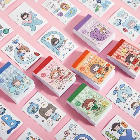 Cute Cartoon Dessert Series Washi Paper Sticker Book For DIY Scrapbooking Decoration Girl Style Illustrated Journaling Stickers