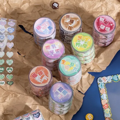 Laser Heart Shaped Washi Tape Decorative Holographic Masking Tape For Scrapbooking DIY Journaling Planner Stationery Art Supplies