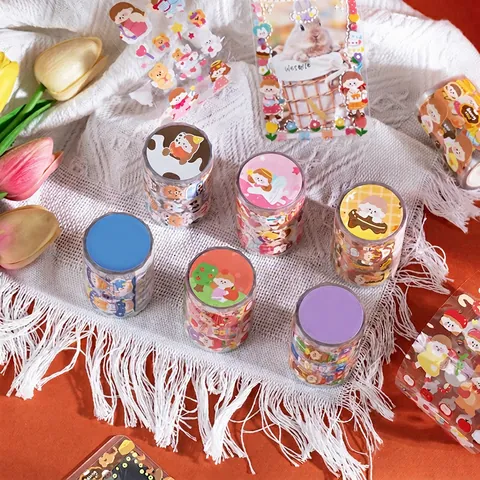 Cartoon Cute Girl Washi Tape For Journaling DIY Decorative Stickers Scrapbooking Arts Crafts Supplies Coated Paper Tape
