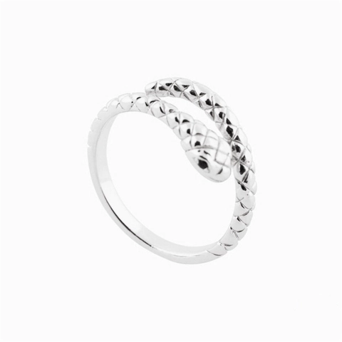 Vintage 925 Sterling Silver Snake Ring For Women Men Adjustable Open Ring Inlaid Zirconia Gold Silver Animal Finger Ring Jewelry