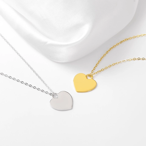 Collana Con Ciondolo a Cuore in Argento Sterling 925 Per Donna Girocollo Cuore Minimalista Lucido Gioielli Regalo Festa Della Mamma