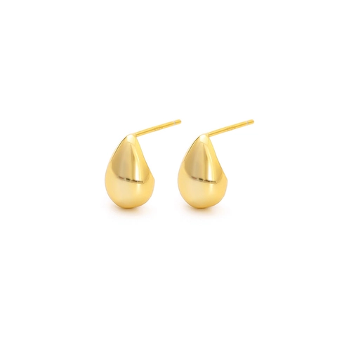 Minimalistische 925 Sterling Zilveren Waterdruppel Oorknopjes Voor Dames Glanzende Vergulde Waterdruppel Oorbellen Mode Veelzijdige Sieraden