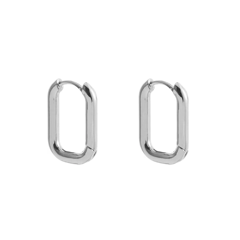 Orecchini a Cerchio Minimalisti in Argento Sterling 925 a Forma di U Geometrici Lucidi per Donna Gioielli Quotidiani